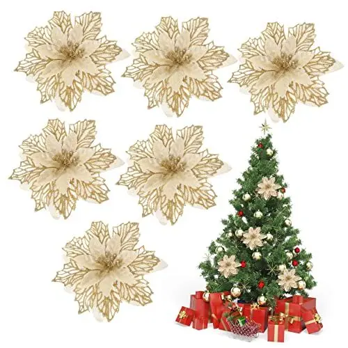 Produktbild: Ciieeo 6 Stücke Weihnachten Baum Künstliche Blumen Weihnachten Baum Dekorative Blumen Weihnachten Baum Dekorationen Weihnachten Decor