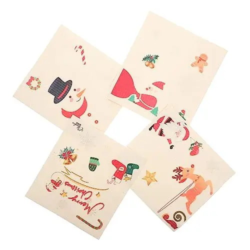 Produktbild: Ciieeo 8 STK Weihnachts-küchen Lappen Schneemann Geschirrtücher Geschirrtuch Geschirrhandtücher Wasserabsorbierende Geschirrtücher Elch-trockentuch Geschirrwäscher Holzzellstoff Baumwolle