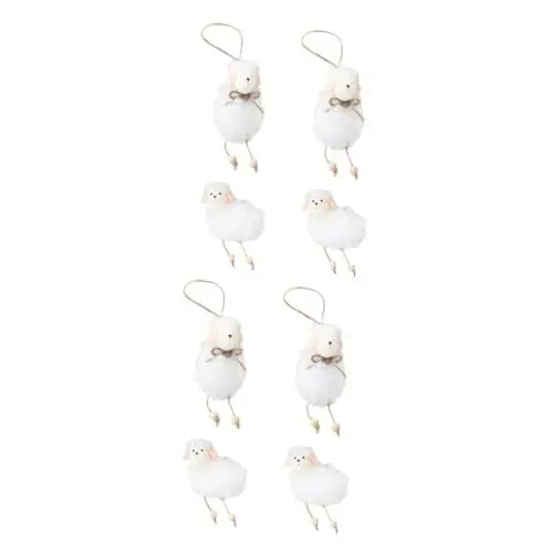Produktbild: Ciieeo 8 STK Kleiner Schaf-Anhänger für Kinder kindergeschenke Handtaschenanhänger aus Schaumstoff Osterbaum-Anhänger Schlüsselanhänger Tragetasche lustiger Osteranhänger Tier