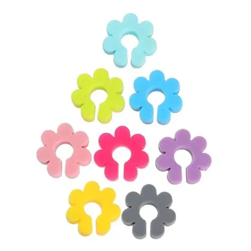 Produktbild: Ciieeo Blume Wein Glas Charms 1 Set 8pcs E Wiederverwendbare Trinken Marker Tumbler Trinken