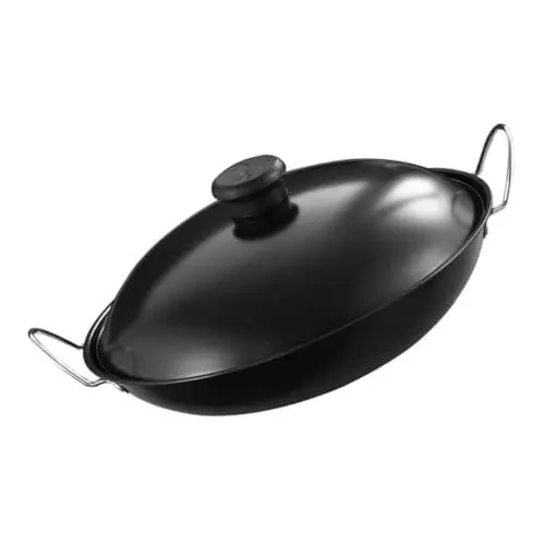 Produktbild: Ciieeo Antihaft-kochgeschirr Wok Metallpfanne Doppelgriff Hot Pot Induktionsherd Küche Kochwok 9 Zoll Multifunktionskochen Hausmannskost
