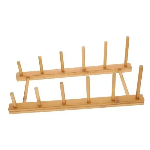 Produktbild: Ciieeo Abtropfgestell kitchen shelf stand plattenregal Ständer zum Trocknen von Bechern Küchenzubehör Werkzeuge Vitrine Tellerhalter für die Küche Aufbewahrungsregal für Schüsseln Bambus