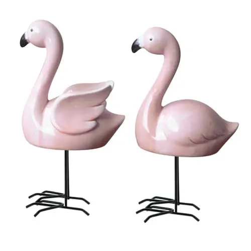 Produktbild: Ciieeo Autodekoration 2St Flamingo-Ornamente dekoratives Tierhandwerk Haushaltsdekoration Wohnkultur das Geschenk Home-Desktop-Dekor schicke Verzierung Modellieren Kunsthandwerk Keramik