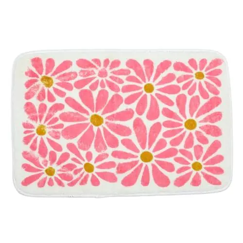 Produktbild: Ciieeo Saugfähige Badematte Blumen-badezimmerteppich Nicht Als Bodenteppich Wasserabsorbierender Bodenteppich Weiche Textur