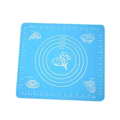 Produktbild: Ciieeo Silicone Baking Mat Mit Maßangaben Antihaft-rollmatte Für Teig Und Pizza Blau Lebensmittelechtes Silikon Hitzebeständig Und Leicht Zu Reinigen