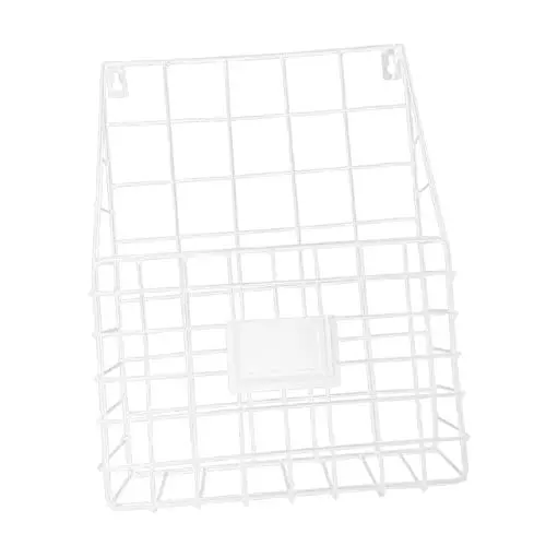 Produktbild: Ciieeo Bücherkorb Aus Metall Zeitschriftenständer Hängender Buchhalter Zeitschriftenhalter Zeitungsständer Weiß