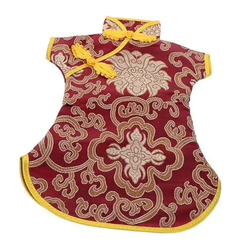 Produktbild: Ciieeo Cheongsam Weinflaschenhülle Weinflaschenmantel Cheongsam Weinflaschentaschen Cheongsam Weintaschen Chinesischer Stil Weinhülle Weinflaschenhülle Dekorative