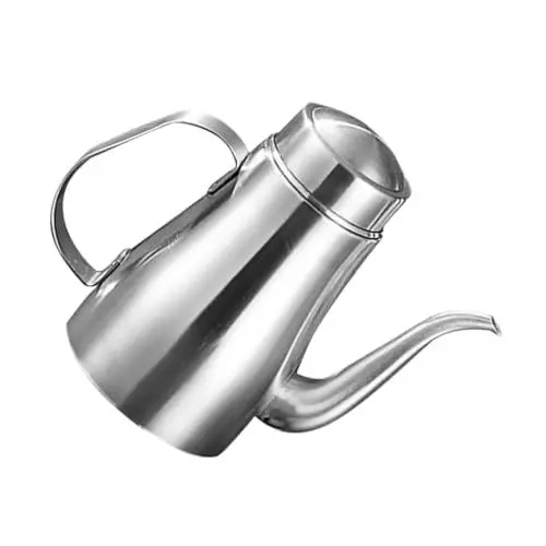 Produktbild: Ciieeo Edelstahl Öltopf Olivenöl Multifunktions Ölbehälter Edelstahl Ölspender Praktischer Ölspender Speiseölspender Wohnaccessoire Ölkrug Saucenflaschen