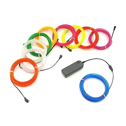 Produktbild: Ciieeo El Draht Neonröhren-lichterketten El Seil Geführter Draht Lichtkabel Auto-innenraum-led-leuchten El-kabel Für Auto Neonbeleuchtungskabel El-draht-licht Neonstreifen-lichtdraht Rot