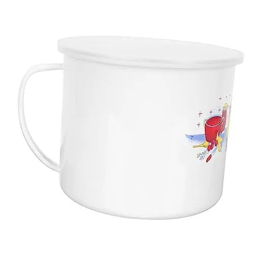 Produktbild: Ciieeo Emailliertes Teeglas – Wasserbecher Mit Großem Fassungsvermögen Und Henkel Becher Im Retro-stil Für Heiße Oder Kalte Getränke