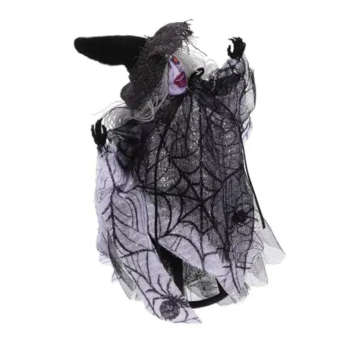 Produktbild: Ciieeo Geisterbaumdekoration Halloween Fliegende Halloween-hängestütze Halloween-Dekoration Monster Hängende Hexenfigur Plüschpuppe Gruselig Horror Black Plastik