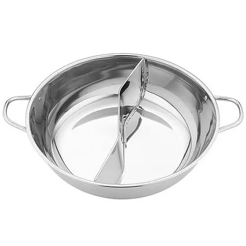 Produktbild: Ciieeo Heißer Topf Mit Trennwand Edelstahl Shabu-Shabu-Topf Chinesische Induktionskochplatte Kochgeschirr Ramen-Kocher Suppentopf Mit Geschmacksrichtungen Küche Doppelseitiger