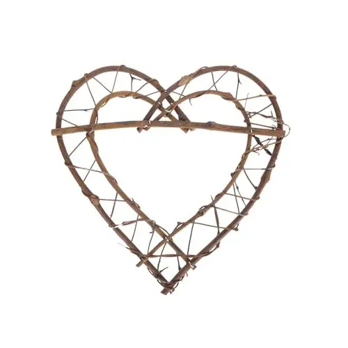 Produktbild: Ciieeo Herzförmige Rattan Girlande Weinrebenkränze zum Basteln Weihnachten Ringe Weihnachtsgirlande Kranzrahmen Kranz DIY Rahmen Mini Weide Küken Kunsthandwerk schmücken