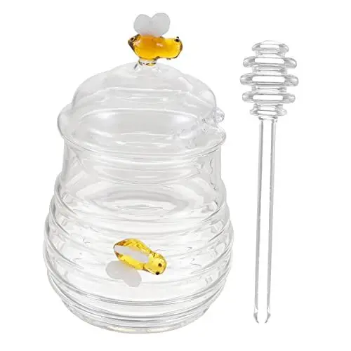 Produktbild: Ciieeo Honiggläser 2er-set Honigspender Aus Glas Mit Deckel Zum Aufkleben Für Frühstückspartys
