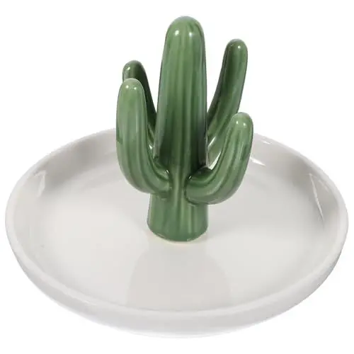 Produktbild: Ciieeo Kaktus-schmucktablett Dekorativer Schmuckschale Schmuckhalter-tablett Schlüsselaufbewahrungsplatte Parfüm-kommode-tablett Schmuck-display-tablett Halskette Keramik Schreibtisch
