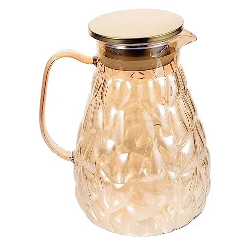 Produktbild: Ciieeo Kaltwasserkrug aus Glas wasserkocher entkalker kettle Tropfsicherer Ausgießer Krug glaskrug tea pots Getränkekrug Saftkaraffe glas wasserkocher flasche Teekaraffen Rostfreier Stahl
