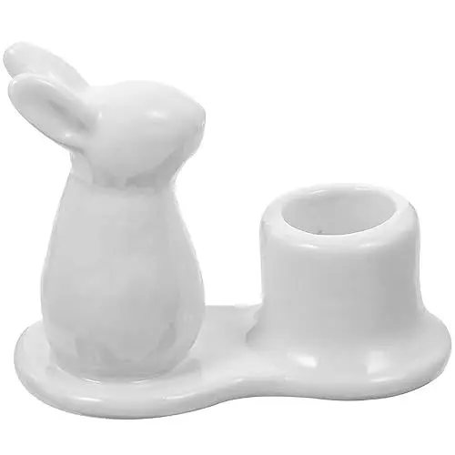 Produktbild: Ciieeo Kaninchen Kerzenhalter Leuchterverzierung Osterhasen-kerzenhalter Hase Teelichthalter Osterhasen-teelichthalter Abendessen Kerzenhalter Ostern Bankett Keramik Schreibtisch Weiß