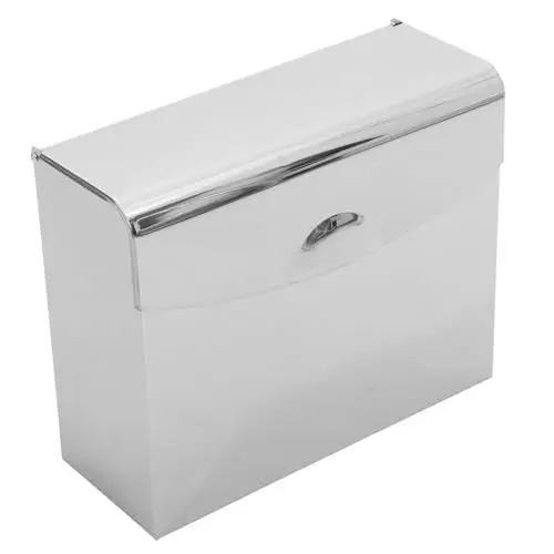Produktbild: Ciieeo Kasten Toilettenpapier-Box Deckel Doppelt Papierhandtuchhalter Spender Gewebeorganisator Inhaber Wandtuchhalter Auto Halter Für Gesichtstücher Faltbar Rostfreier Stahl Silver