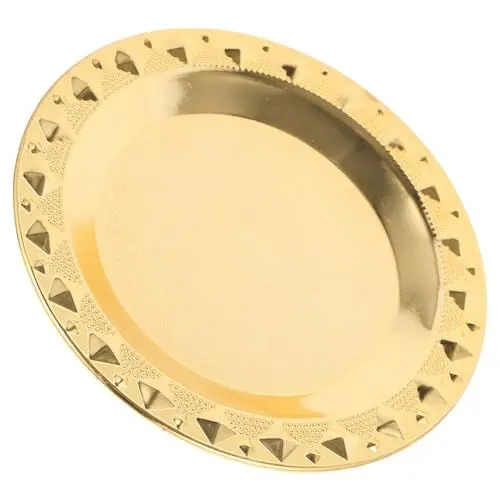 Produktbild: Ciieeo Metall Obst Platte Runde Tablett Elegante Obst Servieren Große Desktop Snack Platte Metall Tablett