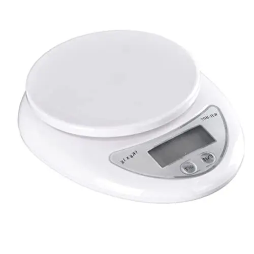 Produktbild: Ciieeo 5kg Küchenwaage Digital Hohe Präzision Mini Lebensmittelwaage Mit Lcd-display Tare-funktion Für Backen Und Gewichtsmessungen Ohne Batterien Weiß