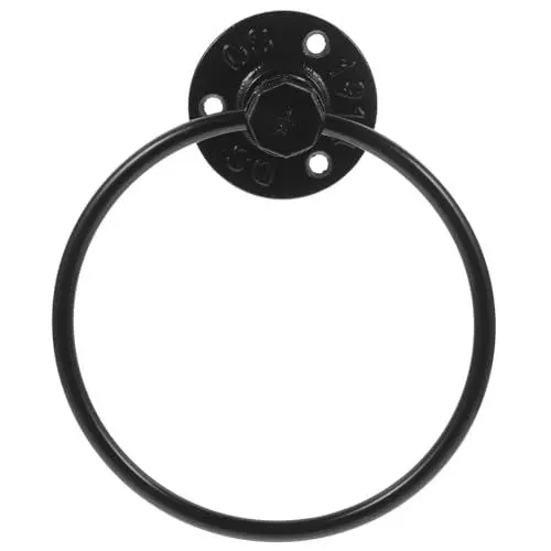 Produktbild: Ciieeo Handtuchhalter Industrieller Badezimmerhandtuchhalter Schwarz Rost - Platzsparender Retro-Stil