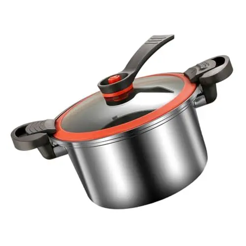 Produktbild: Ciieeo Schnellkochtopf Mikrodruck Kochtopf für Suppen Platzsparender Haushaltskochtopf mit Deckel Nährstoffschonendes Kochen für Eintöpfe und Hühnergerichte