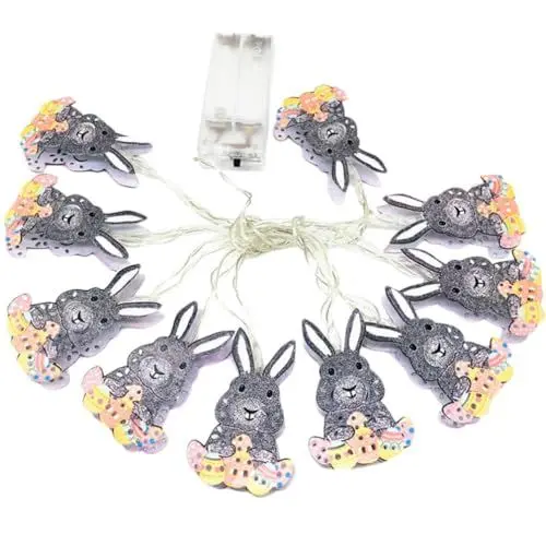 Produktbild: Ciieeo Schnur Kaninchen-lichterketten Osterpartyzubehör Osterparty Dekoration Ostern Dekoratives Licht Osterhasenlichter Ostern Lichterketten Osterlichter Kind Plastik Farbige Lichter Fee