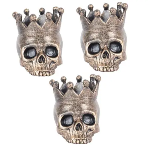 Produktbild: Ciieeo Schwarzes Akzentdekor 3 Stk Leuchter Kerzenbehälter Kunstharz Teelichthalter Glas Kerzenhalter Kerzenständerverzierung Kerzenständer zum Modellieren von Totenköpfen Halloween