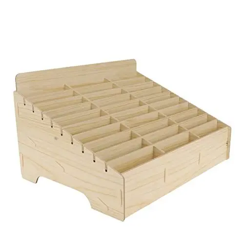 Produktbild: Ciieeo Telefon-Aufbewahrungsbox 30-Gitter-Handyhalterfach Klassenzimmer Schreibtisch-Organizer Aus Holz Taschenrechnerhalter Für Schule Büro Khaki