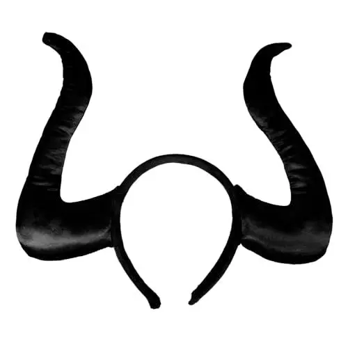 Produktbild: Ciieeo Teufelshörner-Stirnband Schwarz: Cosplay-Horn-Haarreifen Dämonen-Kopfschmuck Teufels-Stirnband Für Halloween-Party-Haar-Accessoire