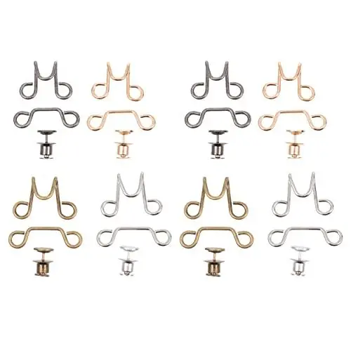 Produktbild: Ciieeo Verstellbare Nälerfreie Taillenschnallen 8Sets Taille Schnalle Strecke Jeans Taillenschnallen Jeans Strecktaste für Hosen Jeans Tasten Ersatz 3. 2X1. 8Cm