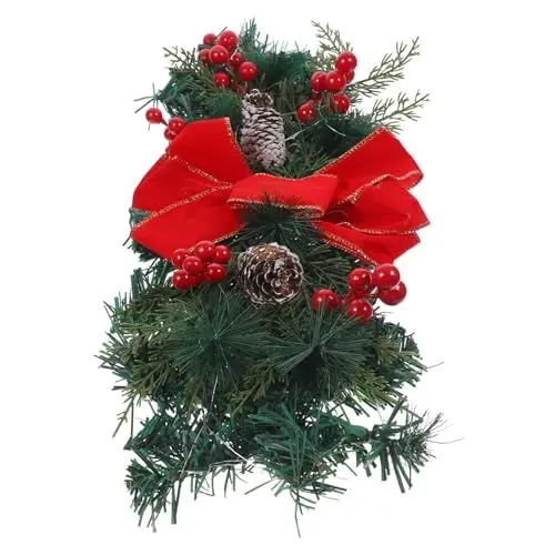 Produktbild: Ciieeo Weihnachtstreppengirlande Weihnachtsdekorationen Weihnachts Party vorbeleuchtete Girlande für Treppen Künstliche Weihnachtsgirlande Christbaumschmuck Weihnachtsverzierung