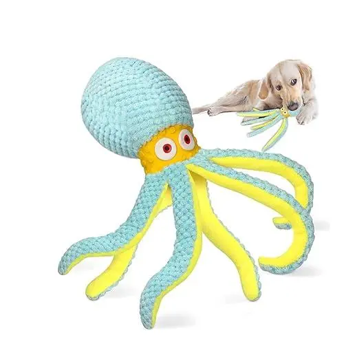 Produktbild: CIIVURR Hundespielzeug Intelligenz Quietschend Oktopus 6-Beiner Interaktives Hundespielzeug Unzerstörbar für Hunde Training, Plüsch Dauerhaft Hundespielzeug für Mittlere und Kleine