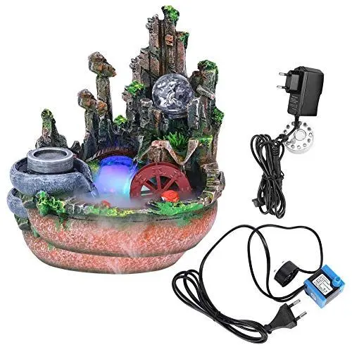 Produktbild: Cikonielf Dekoration Home Ornament mit Zerstäuber Innovative Simulation Steingarten Desktop Brunnen Brunnen Dekoration Home Ornament mit Zerstäuber(220V)