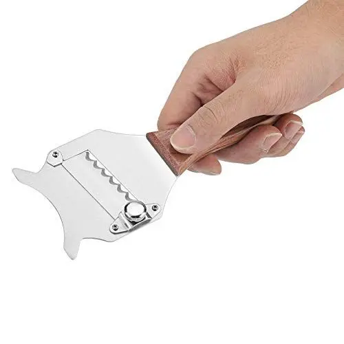 Produktbild: Cikonielf Edelstahl-Trüffel-Käsehobel mit Verstellbarer Klinge Schokoladenrasierer für Küchenhelfer mit Holzgriff Robuster Metall-Küchenhandheld
