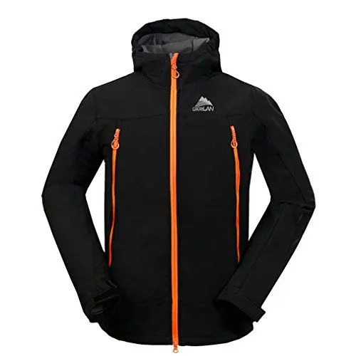 Produktbild: CIKRILAN Herren Winddicht Kapuze Softshelljacke Wasserdicht Outdoor Funktions Sport Camping Wandern Klettern Jacke Mantel (Medium, Schwarz1651)