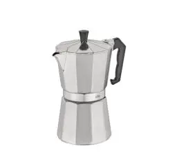 Produktbild: cilio Espressokocher Classico für 6 Tassen | Induktion geeignet| Höhe: 20 cm Ø 8,5 cm | Aluminium-Gehäuse | Silber | mit Planboden | Induktion Espressokocher | für Reisen oder Camping