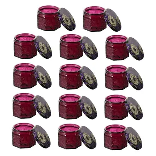 Produktbild: CIMAXIC 14St Geprägtes Kerzenglas Minidosen im Retro-Stil rote Kerze Aromatherapie Kerzenhalter DIY Kerzenbehälter Kerzenständer Duftkerze Dose Speicher kann Süssigkeit Tank Teelicht