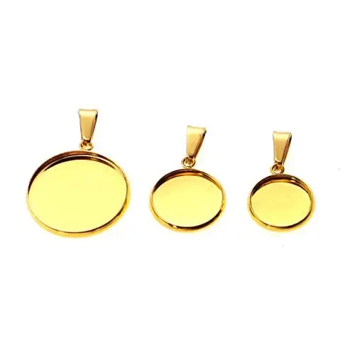 Produktbild: CIMAXIC 20St DIY Anhängerhalter Schmuck Quasten Anhängerschmuck Halskette Charms-Anhänger-Tablett Bausatz schmuckherstellung schmuck machen Schmuck Bastelset Anhänger Tabletts Basen Golden