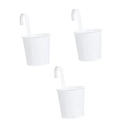 Produktbild: CIMAXIC 3stücke Hängeeimer Für Balkon Garten Eisen Blumentopf Hängetopf Zum Aufhängen Für Fenster Gartenzäune Innenbereich Dekoration Pflanzer Behälter Für Trockenblumen