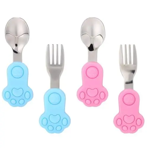 Produktbild: 4-teiliges Edelstahl-besteck-set Und Löffel Für Kleinkinder Geschirr Für Picknicks Und Kindergarten