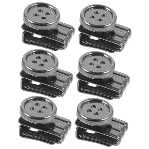 Produktbild: CIMAXIC 6 Stück Knöpfe Knopf Endklammer Clip Knopf Hosenträger Metall Clip Knöpfe Kein Nähen Metall Knopf Knöpfe Für Hosen Hosenträger Knöpfe Verstellbarer Knopf Für Jeans