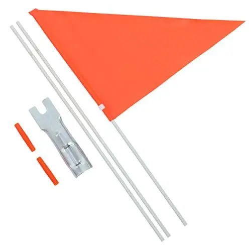 Produktbild: CIMAXIC Fahrrad Sicherheitsflagge Mit Stabiler Glasfaser Fahnenstange Und Reflektierendem Flaggenhalter Dreieckige Sicherheitsflagge Für Kinderfahrräder Ideal Für Mehr Sichtbarkeit Und