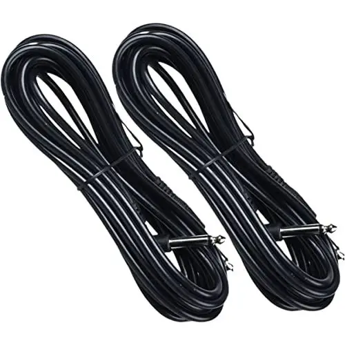 Produktbild: CIMAXIC Gitarren-instrumentenkabel Schwarz Rechtwinklig Rauschunterdrückung Geschirmtes Folk-gitarrenkabel 3 M 2 Stück Audiokabel