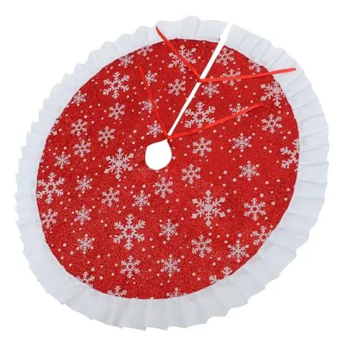 Produktbild: Weihnachtsbaumrock Schneeflocken Design Weihnachtsbaumdecke Für Festliche Bodendekoration Weihnachtsbaum Skirt Für Stilvolle Weihnachtsdekoration Durchmesser