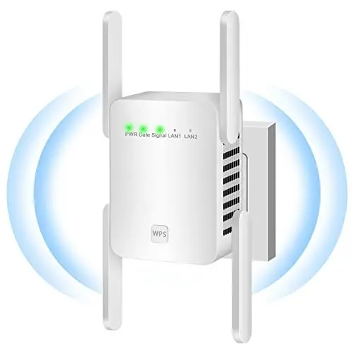 Produktbild: CINAMON WLAN Verstärker, Ultraxten WLAN Repeater mit LAN Ethernet, 2.4GHz WiFi Verstärker mit 4 Antennen, WPS, Compatible with 99% Standard Routers, Deckt bis zu 200 m² und 35 Geräte ab