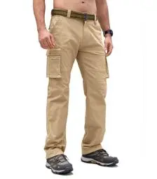 Produktbild: Cindeyar Cargohose Herren Relaxed Fit Baumwolle Wanderhose Herren Casual Arbeitshosen Männer Outdoor Militär Taktische Hosen mit Multi Taschen(Khaki,XL)