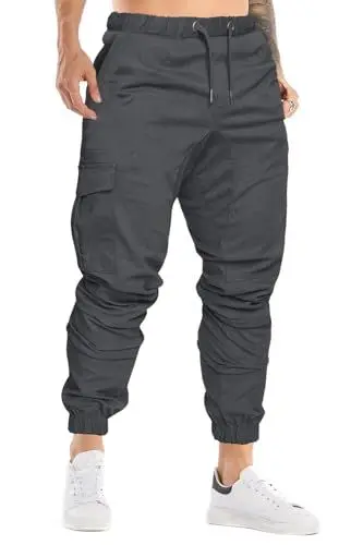 Produktbild: Cindeyar Herren Hosen Slim Fit Casual Jogger Sporthose Freizeithose Cargo Chino Jeans Hose (Dunkelgrau 01,3XL)
