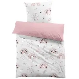 Produktbild: CINYE Regenbogen Bettwäsche 135x200 Kinder Rosa Bettwäsche-Sets Mädchen Bettbezug und 1 Kissenbezug 80x80 cm Mikrofaser