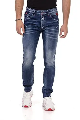 Produktbild: Cipo & Baxx Herren Regular Fit Jeanshose Denim Pants Jeans Hose CD692 Blau W40 L32